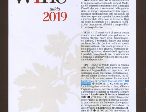 Francesco Vezzelli nella guida Slow Food 2019